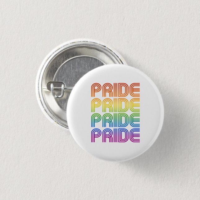 Badge Rond 2,50 Cm Fierté Arc-en-ciel Rétro (Devant & derrière)