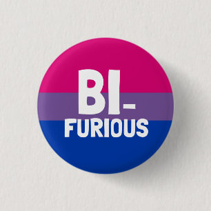 Badge Rond 2,50 Cm Fierté Bisexuelle Furieuse