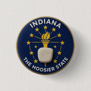 Badge Rond 2,50 Cm Fierté de l'État de l'Indiana