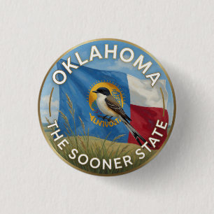 Badge Rond 2,50 Cm Fierté de l'État de l'Oklahoma ✦ Patrimoine Sooner