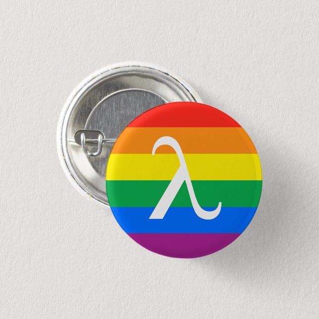 Badge Rond 2,50 Cm Fierté et activisme Lambda LGBT (Devant & derrière)