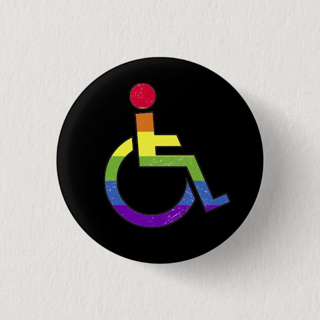 Badge Rond 2,50 Cm Fierté Handicap LGBT (Devant)