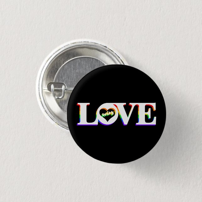 Badge Rond 2,50 Cm Fierté L'amour Gagne  (Devant & derrière)