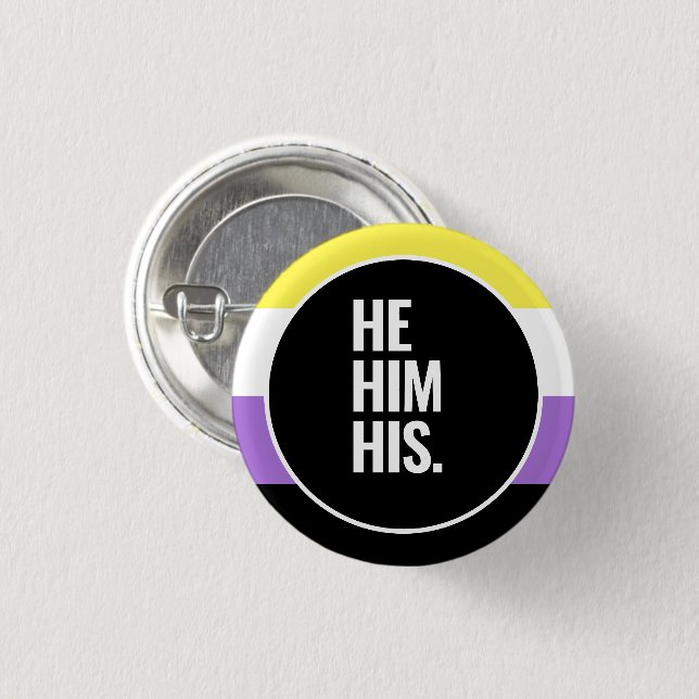 Badge Rond 2,50 Cm Fierté non binaire (Devant & derrière)