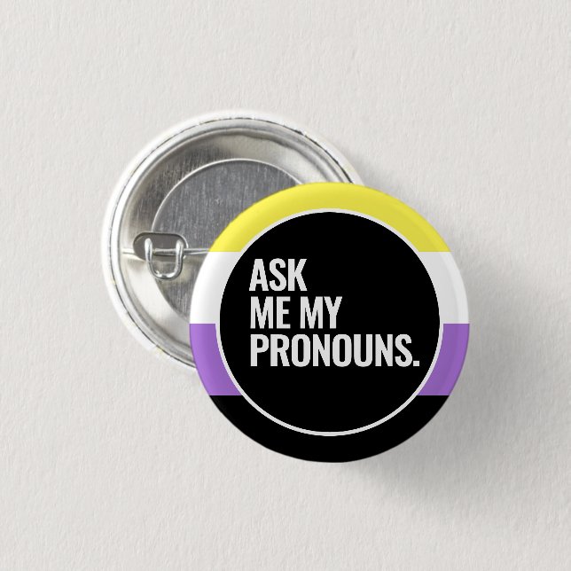 Badge Rond 2,50 Cm Fierté non binaire (Devant & derrière)