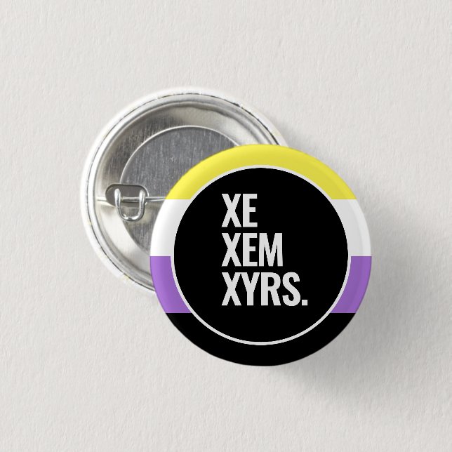 Badge Rond 2,50 Cm Fierté non binaire (Devant & derrière)
