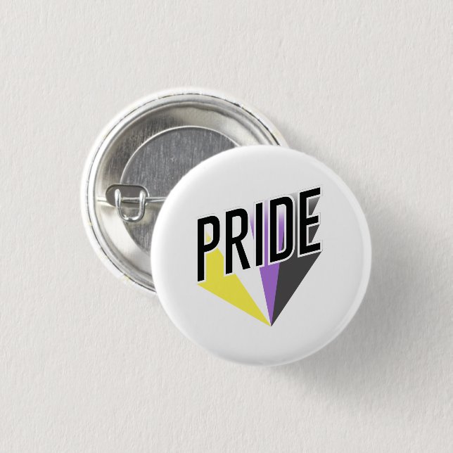 Badge Rond 2,50 Cm Fierté non binaire éclatée (Devant & derrière)