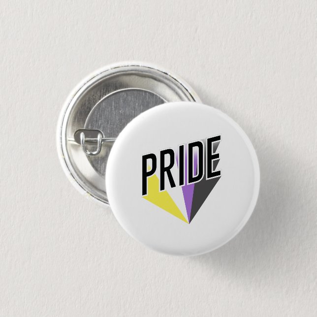 Badge Rond 2,50 Cm Fierté non binaire éclatée (Devant & derrière)