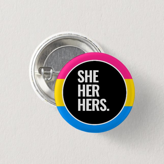 Badge Rond 2,50 Cm Fierté pansexuelle (Devant & derrière)