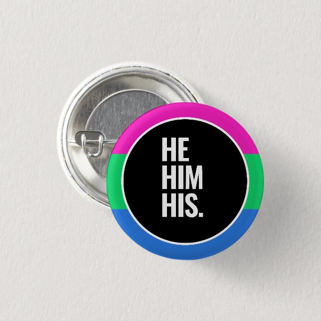 Badge Rond 2,50 Cm Fierté polysexuelle (Devant & derrière)
