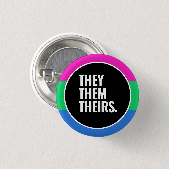 Badge Rond 2,50 Cm Fierté polysexuelle (Devant & derrière)