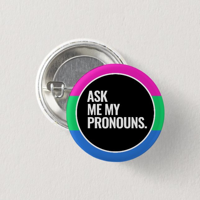 Badge Rond 2,50 Cm Fierté polysexuelle (Devant & derrière)