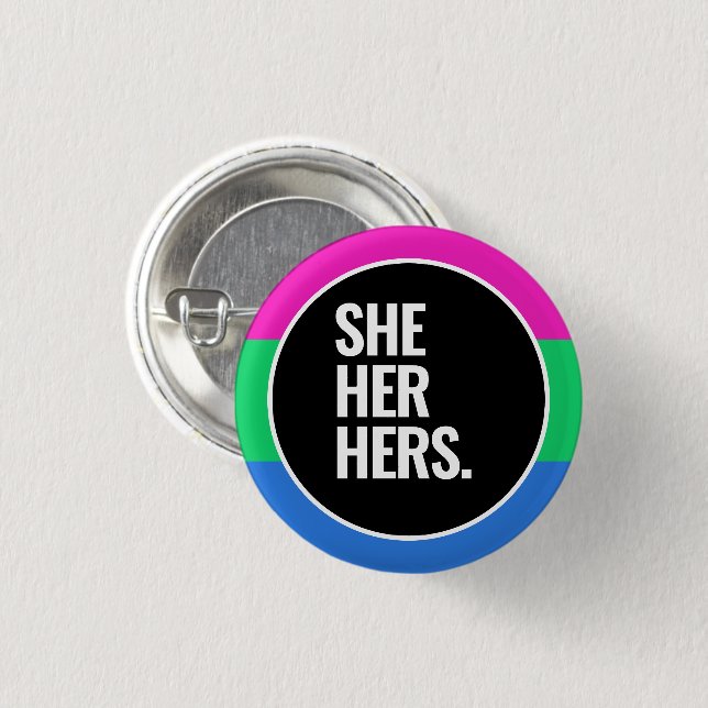 Badge Rond 2,50 Cm Fierté polysexuelle (Devant & derrière)