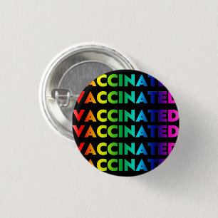 Badge Rond 2,50 Cm Fierté vaccinée lgbt lgbtq gay arc-en-ciel noir