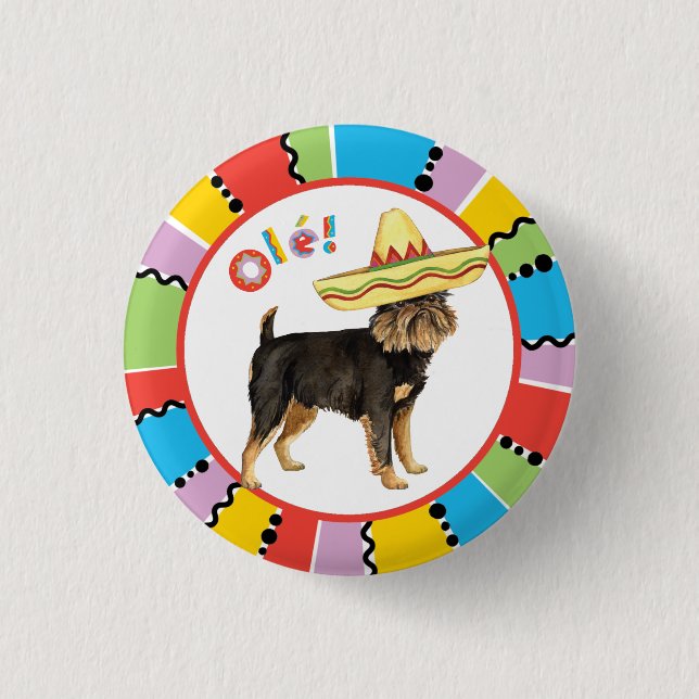 Badge Rond 2,50 Cm Fiesta Brussels Griffon (Devant)