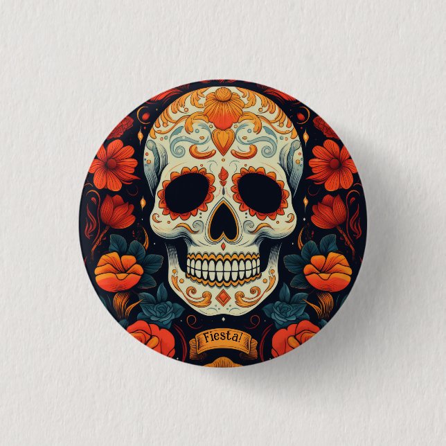 Badge Rond 2,50 Cm Fiesta ! PARTI mexicain (Devant)