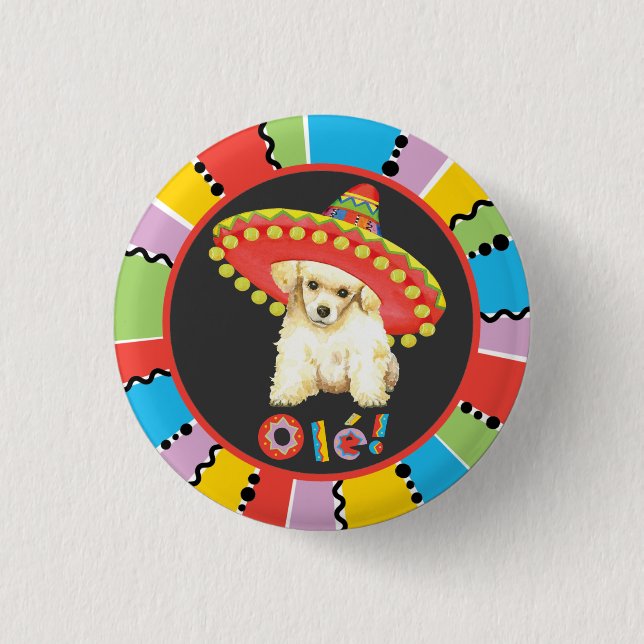 Badge Rond 2,50 Cm Fiesta Toy Poodle (Devant)