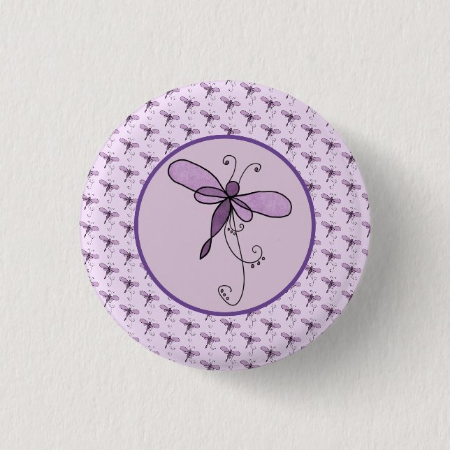 Badge Rond 2,50 Cm Filigrane Libelle (Devant)