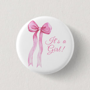 Badge Rond 2,50 Cm Fille arc rose C'est Baby shower