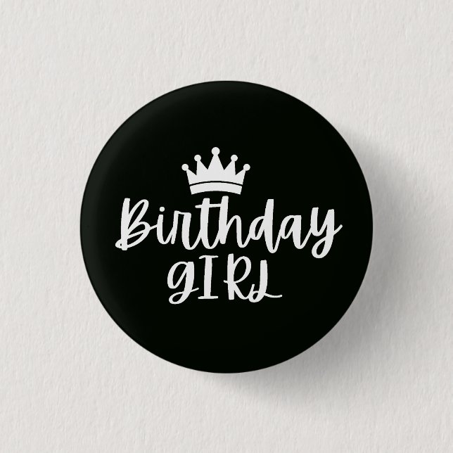 Badge Rond 2,50 Cm Fille d'anniversaire (Devant)