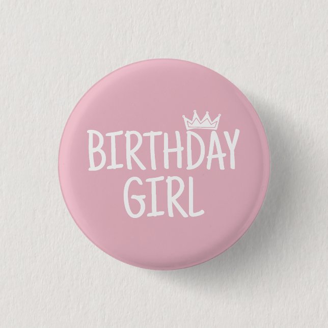 Badge Rond 2,50 Cm Fille d'anniversaire (Devant)