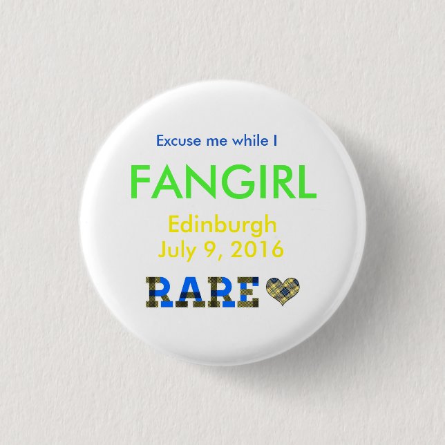Badge Rond 2,50 Cm Fille de fan du bouton RARE16 (Devant)