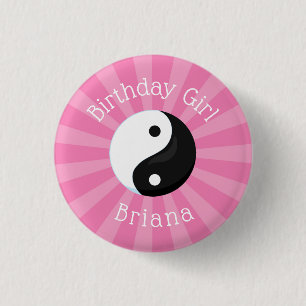 Badge Rond 2,50 Cm Fille de fête d'anniversaire de karaté