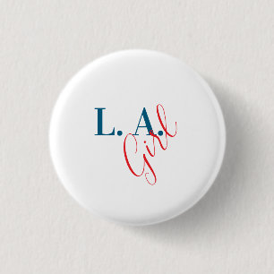 Badge Rond 2,50 Cm Fille de L. A. Los Angeles Minimaliste Moderne Sim