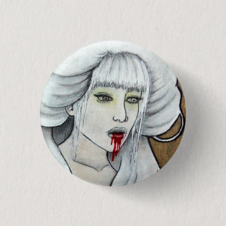 Badge Rond 2,50 Cm Fille de vampire - hématémèse - art foncé