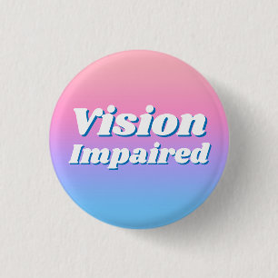 Badge Rond 2,50 Cm Fille Déclinante Rose Bleu Vision Impaiée
