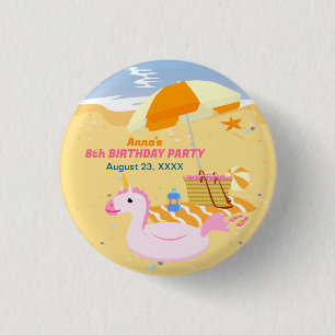 Badge Rond 2,50 Cm Fille en bodyboard fête d'anniversaire amusante à