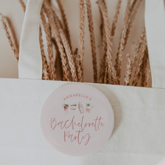 Badge Rond 2,50 Cm Fille script rose bachelorette fête en faveur cade (Créateur téléchargé)