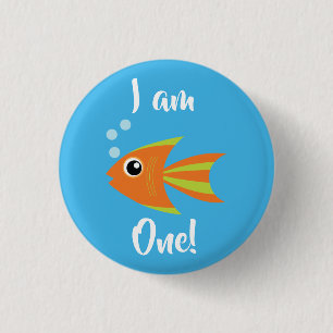 Badge Rond 2,50 Cm Fish Sea Ocean Aquarium d'anniversaire pour enfant