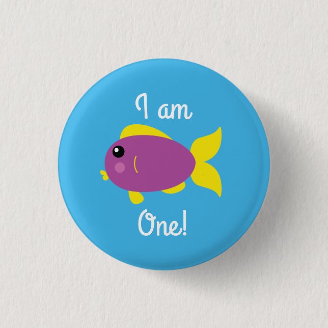 Badge Rond 2,50 Cm Fish Sea Ocean Aquarium d'anniversaire pour enfant (Devant)