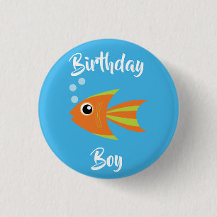 Badge Rond 2,50 Cm Fish Sea Ocean Aquarium d'anniversaire pour enfant