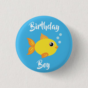 Badge Rond 2,50 Cm Fish Sea Ocean Aquarium d'anniversaire pour enfant
