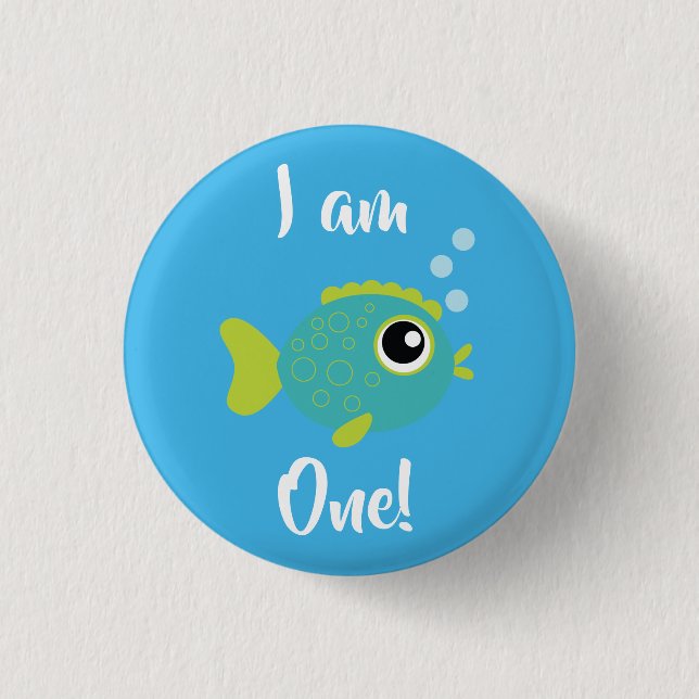 Badge Rond 2,50 Cm Fish Sea Ocean Aquarium d'anniversaire pour enfant (Devant)