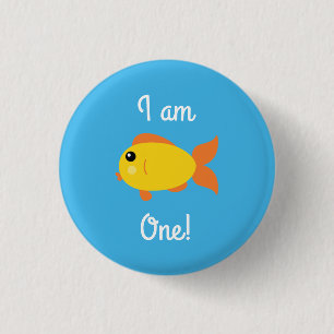 Badge Rond 2,50 Cm Fish Sea Ocean Aquarium d'anniversaire pour enfant