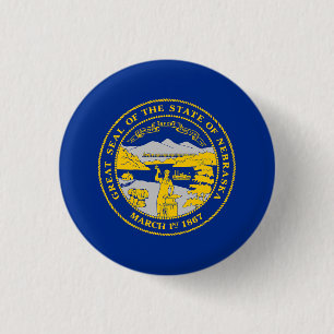 Badge Rond 2,50 Cm Flag du Nebraska