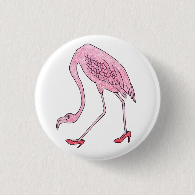 Badge Rond 2,50 Cm flamant (Devant)