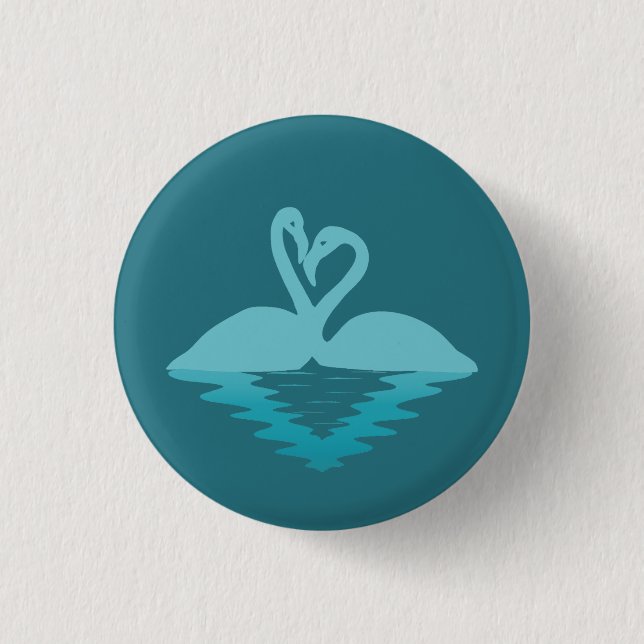 Badge Rond 2,50 Cm Flamant rose (Devant)