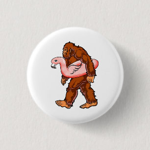 Badge Rond 2,50 Cm Flamant rose Bigfoot