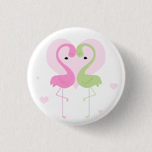 Badge Rond 2,50 Cm Flamants roses
