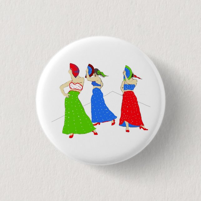 Badge Rond 2,50 Cm Flamenco (Devant)