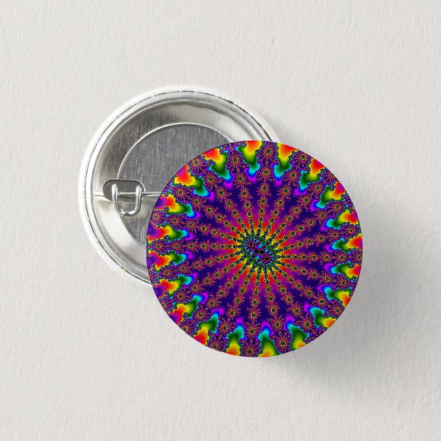 Badge Rond 2,50 Cm Flamme arc-en-ciel (Devant & derrière)