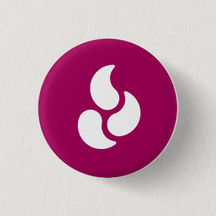 Badge Rond 2,50 Cm Flamme blanche - bouton rond