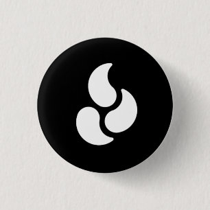 Badge Rond 2,50 Cm Flamme blanche - bouton rond