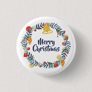 Badge Rond 2,50 Cm Flamme de Noël simple  Bouton de la broche