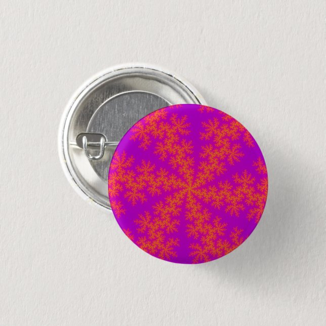 Badge Rond 2,50 Cm Flèche de neige rose et orange (Devant & derrière)