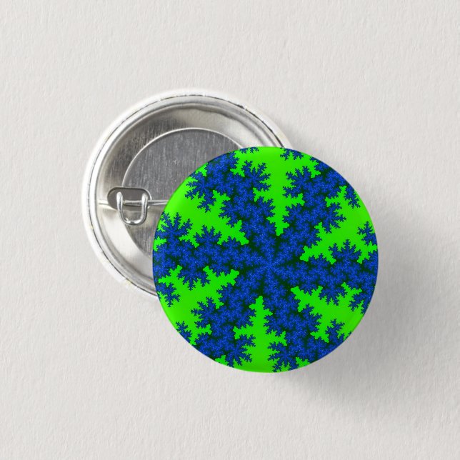 Badge Rond 2,50 Cm Flèche de neige verte et bleue (Devant & derrière)